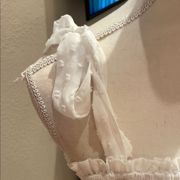 White polka-dot Sleeveless Sundress - Picture 5 of 6